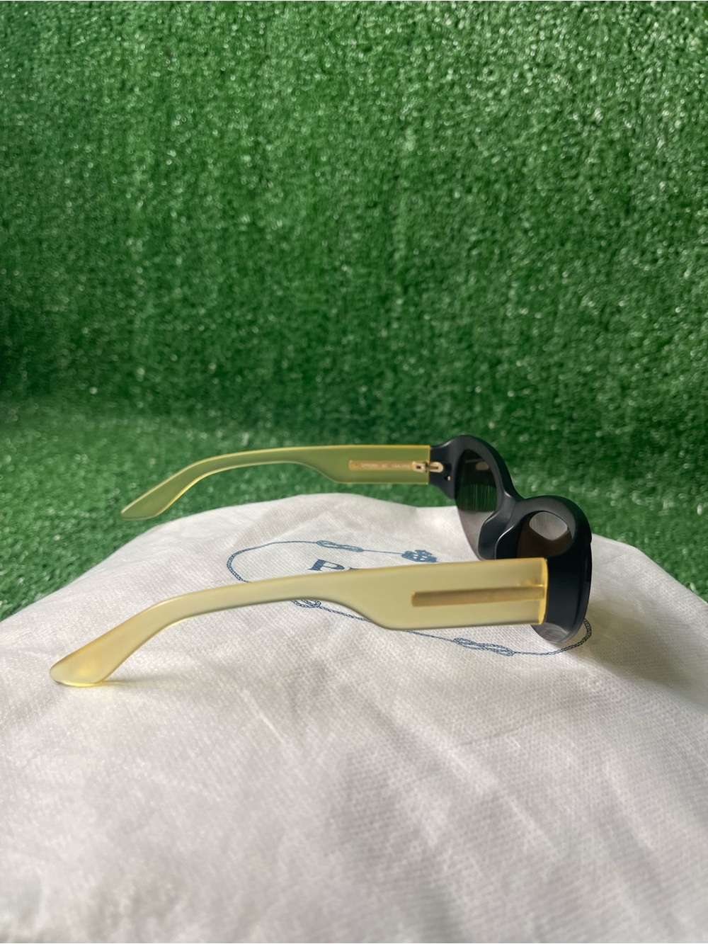 Prada Two-Tone Cat Eye Sunglasses in Black and Yellow - Picture 4 of 15